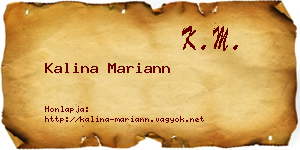 Kalina Mariann névjegykártya